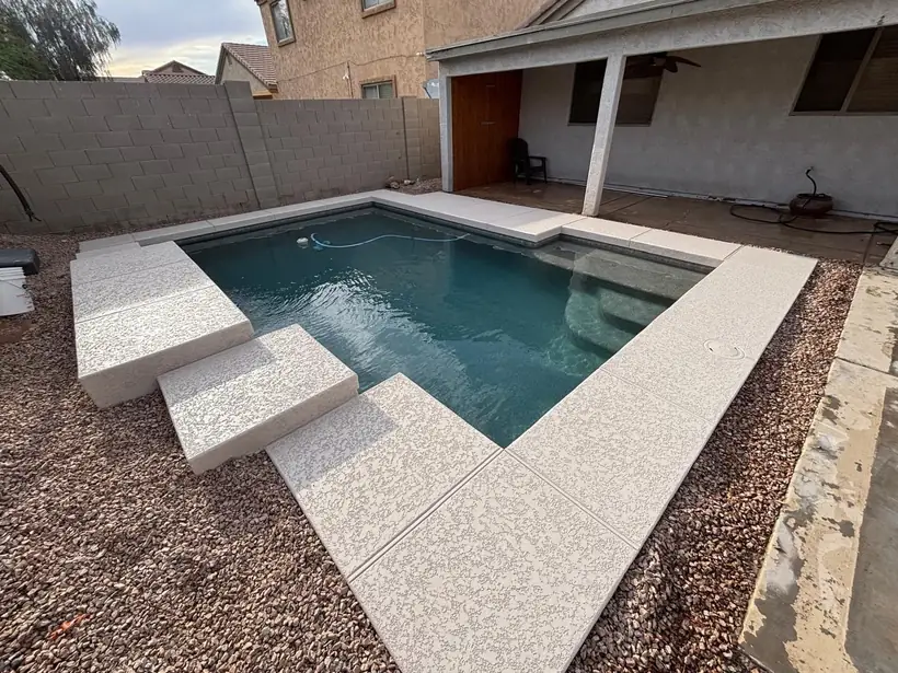 Pool with wide entry steps